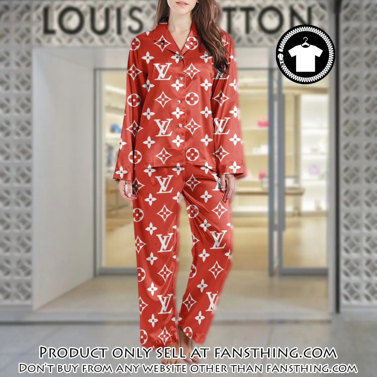 Lv monogram long satin pajama set pjs1010 fst0722874